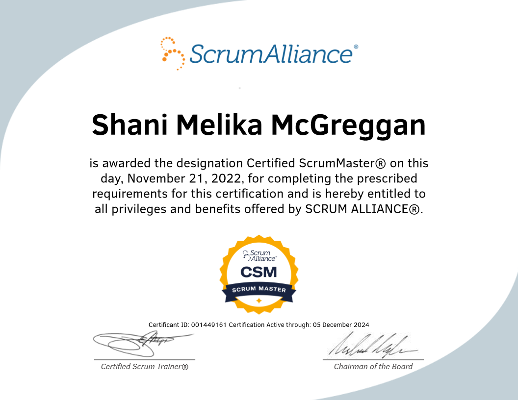 Certified ScrumMaster (CSM) badge