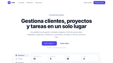 Orbit – Flexible Client & Project Workspace template preview