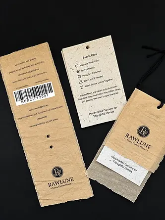 Printed kraft care tags and paper hang tags