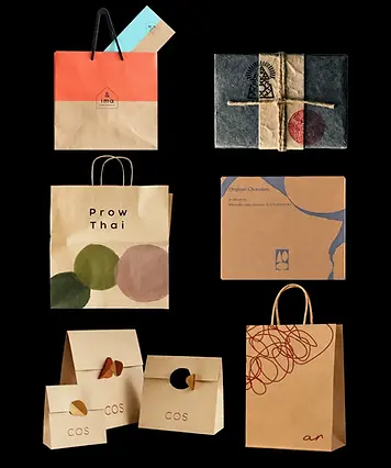 Printed paper gift bags and decorative wraps