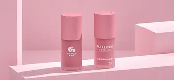 Coordinated decorated cosmetic bottles and jars; container material to confirm