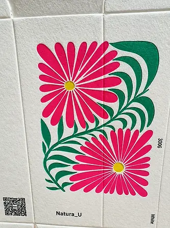 Printed floral paperboard product carton with folding structure
