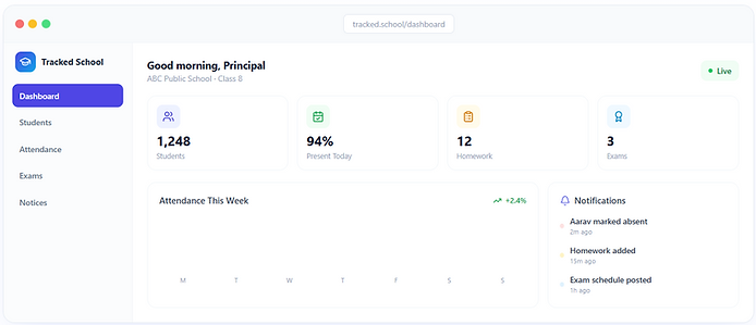 Tracked School — EdTech / School Management