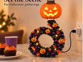 Halloween projector, unlit and glowing