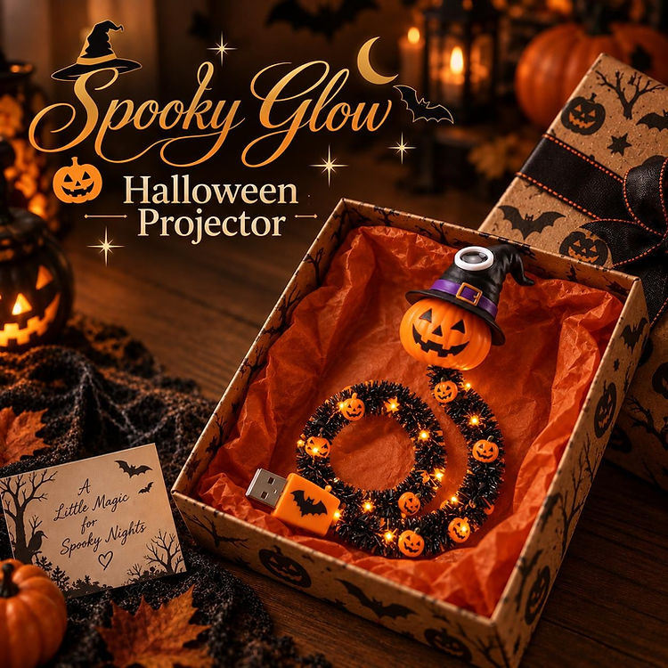 Spooky Glow Halloween Projector in its gift box