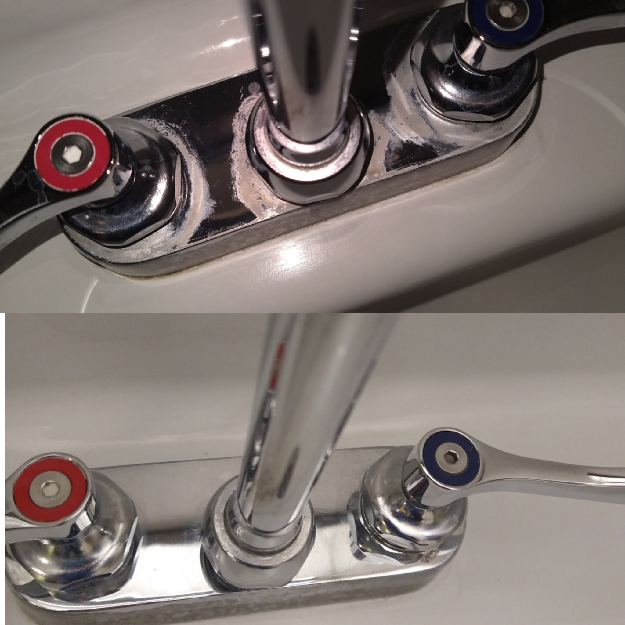 Faucet hard-water and calcium removal before