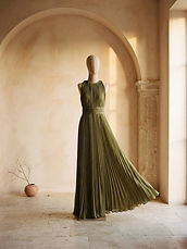 Vestido largo plisado