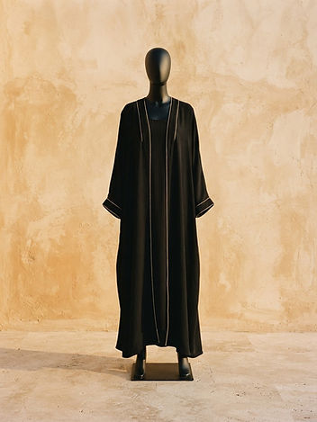 Abaya abierta de crepe