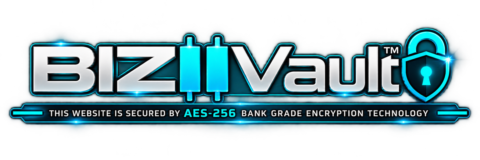 BIZiiVault — this website is secured by AES-256 bank grade encryption technology
