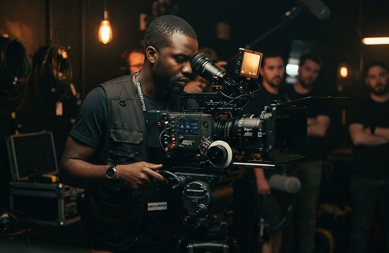 The cinematographer on set