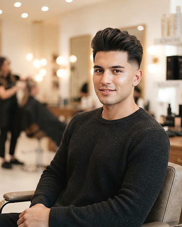 Homme : pompadour moderne avec dégradé