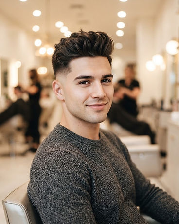 Homme : dégradé avec quiff
