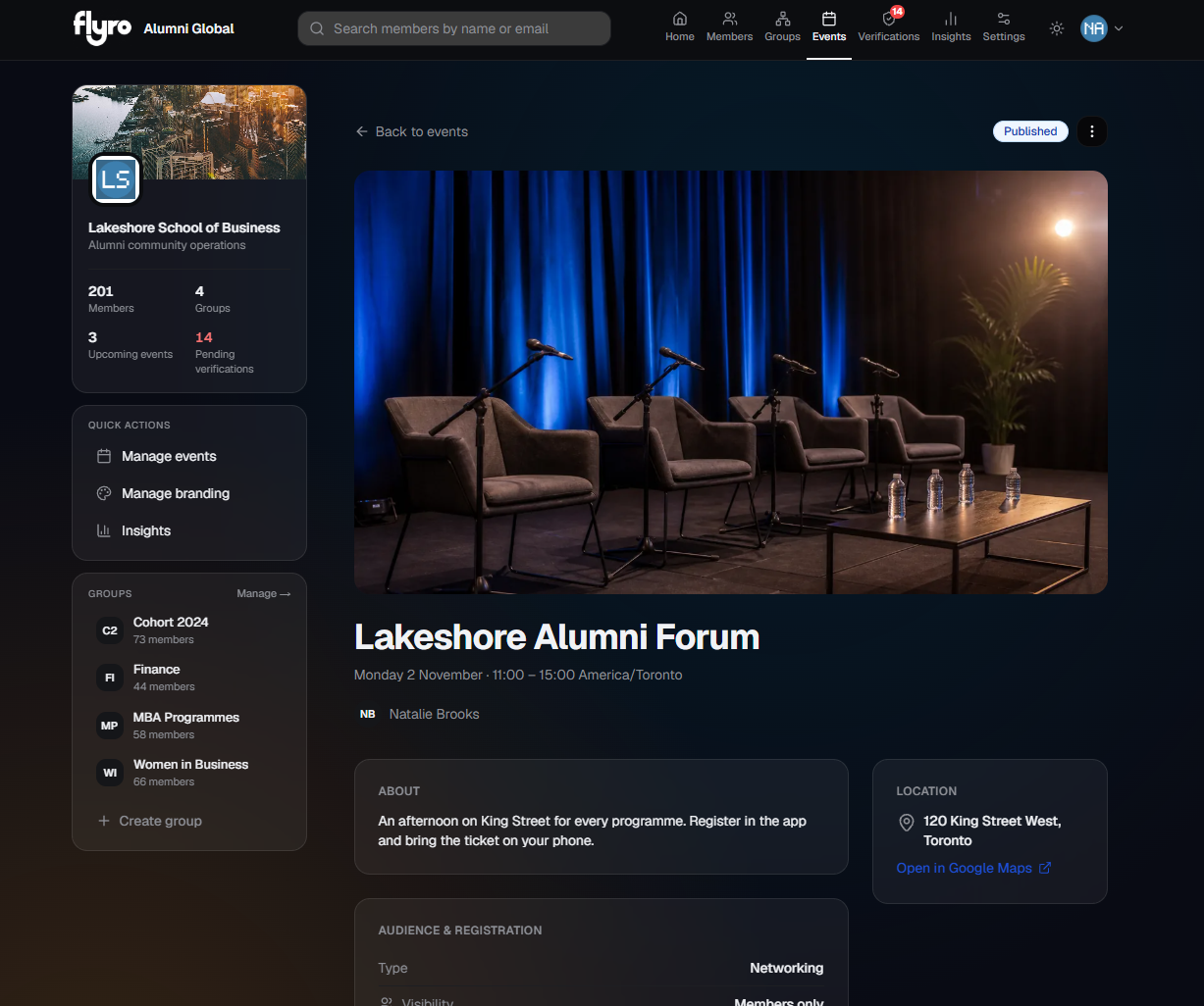 Alumni Global Admin — Events