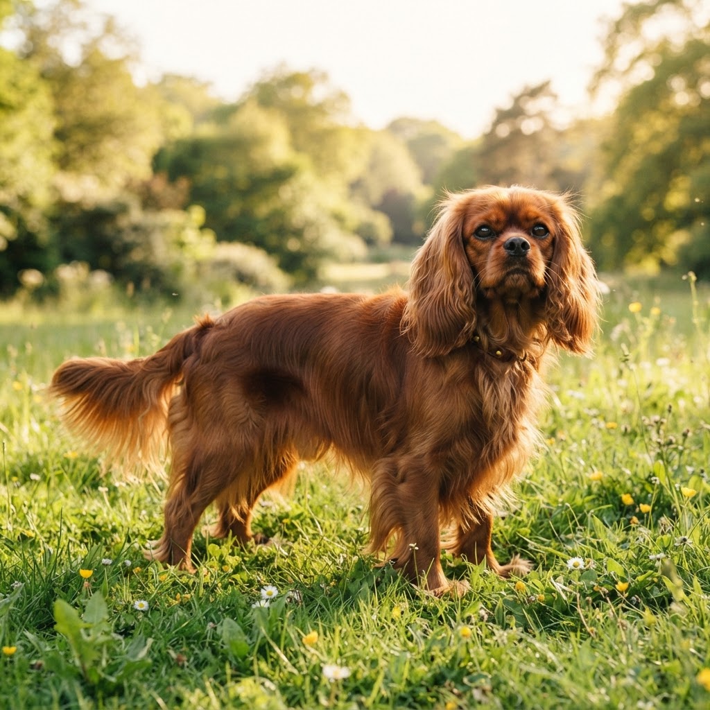 Toby, a Ruby Cavalier King Charles Spaniel
