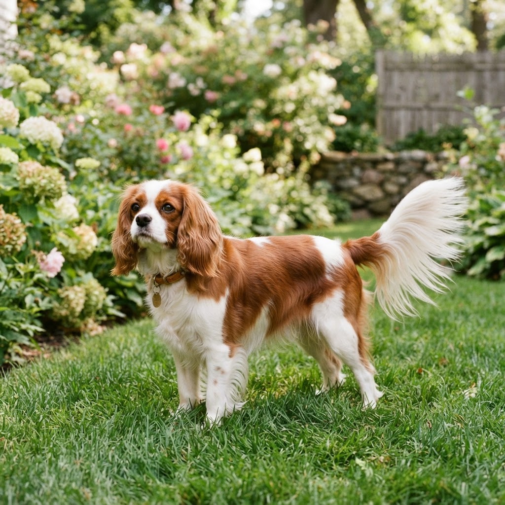 Sasha, a Blenheim Cavalier King Charles Spaniel