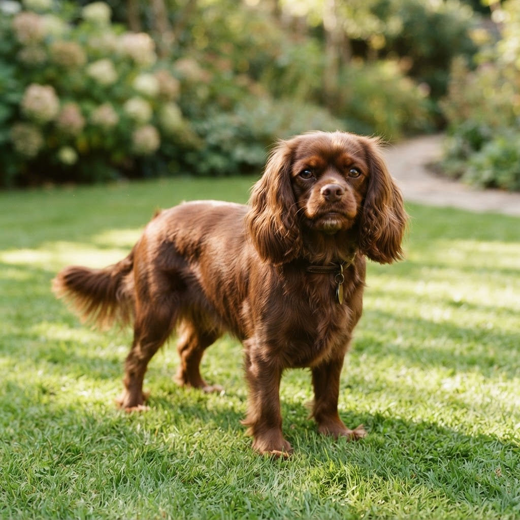 Godiva, a Chocolate Cavalier King Charles Spaniel