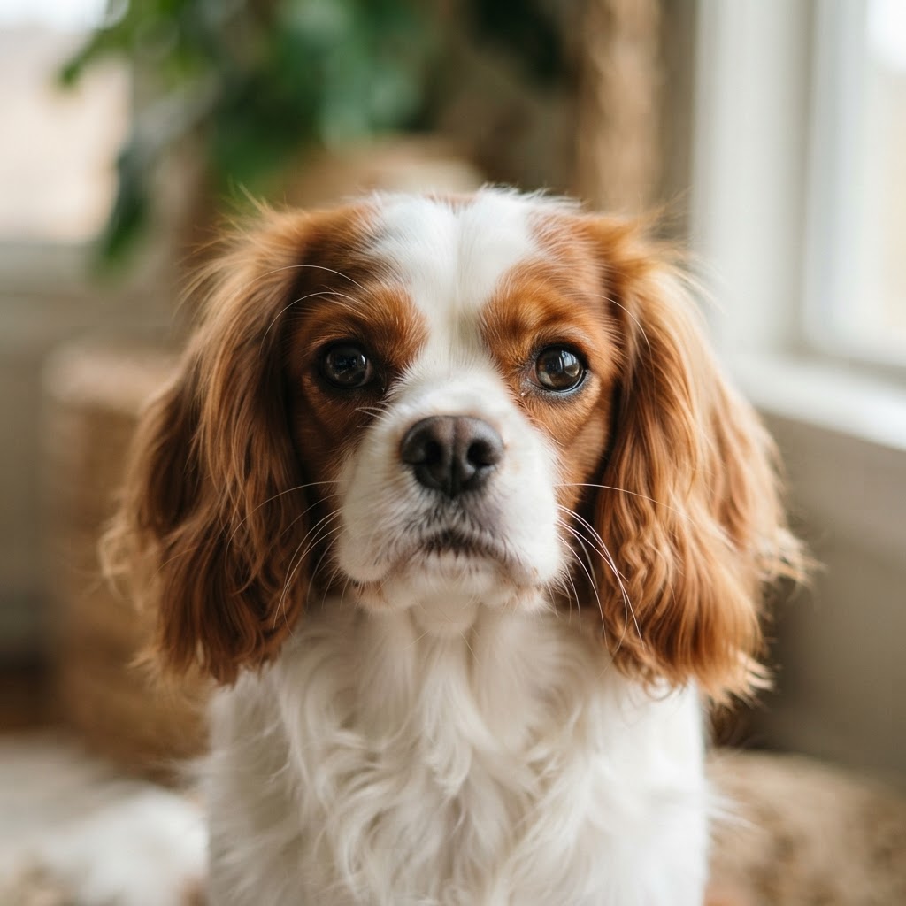Ruger, a Blenheim Cavalier King Charles Spaniel