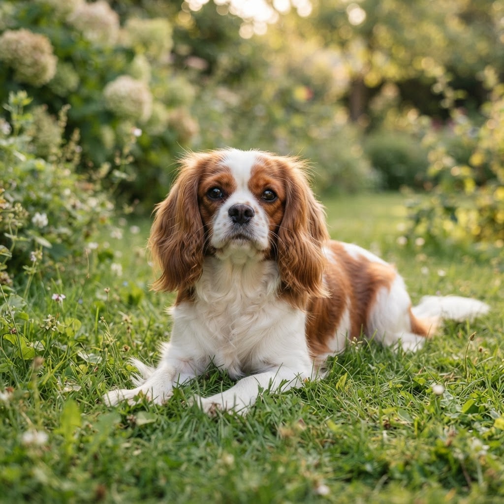 Cassidy, a Blenheim Cavalier King Charles Spaniel