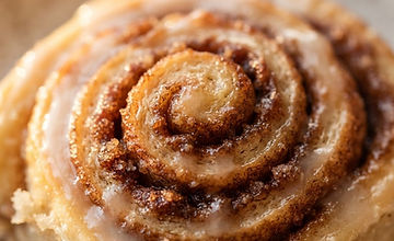 Close-up of a cinnamon roll spiral