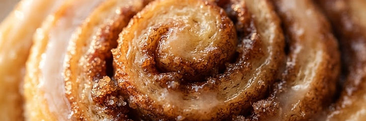 Close-up of a cinnamon roll spiral