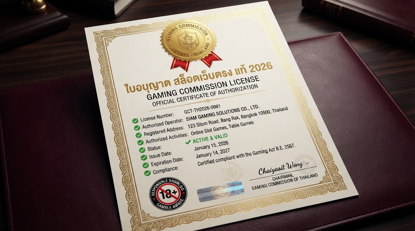 ใบอนุญาต PG SLOT สล็อตเว็บตรง แท้ 100% 2026