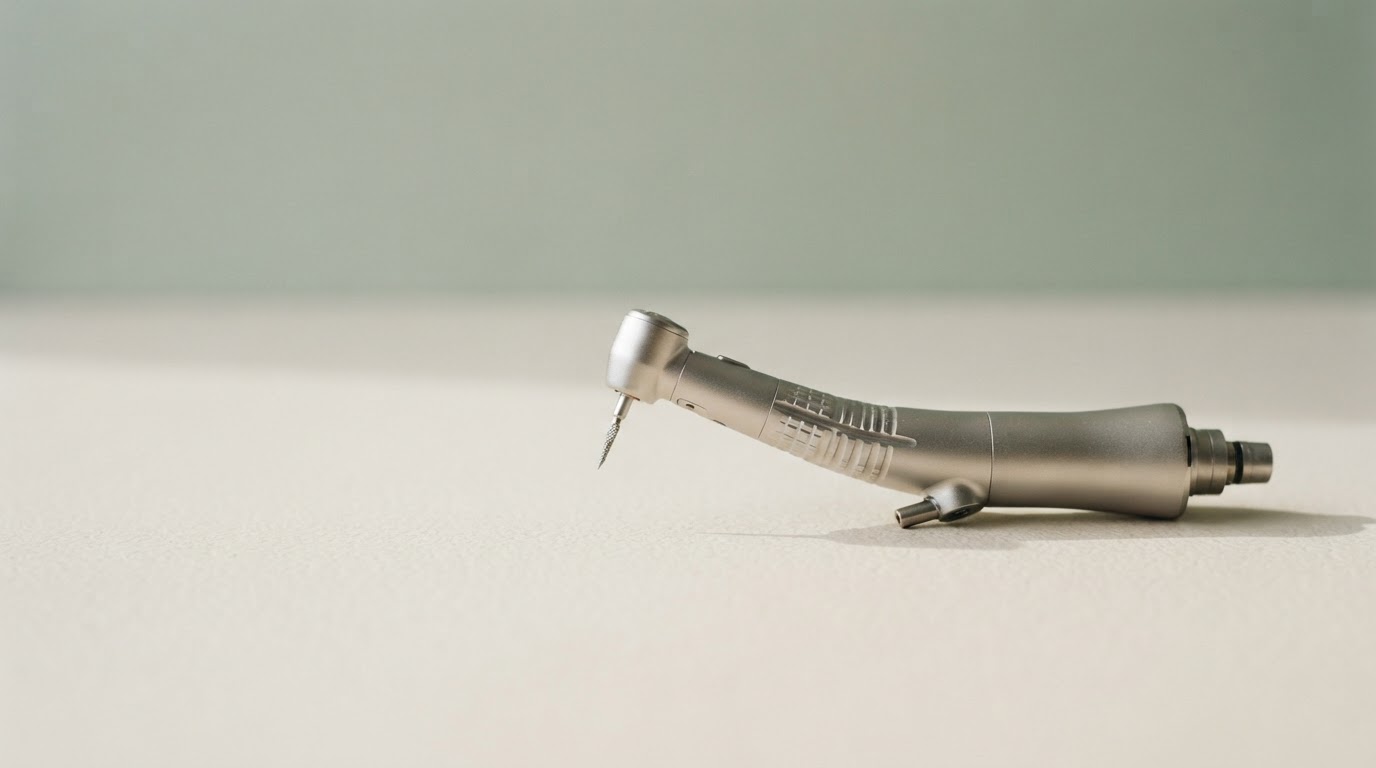 Dental handpiece on a pale surface