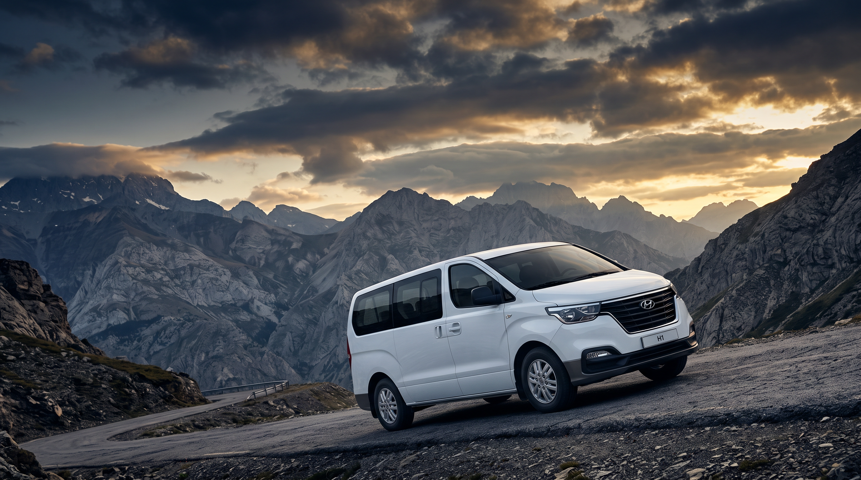 Hyundai H1 de Transporte Fantinati en la Cordillera de los Andes