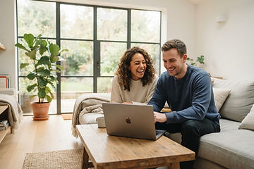 A couple reviewing their finances together