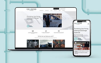 The new Pipe Masters website presented as the project's main image.