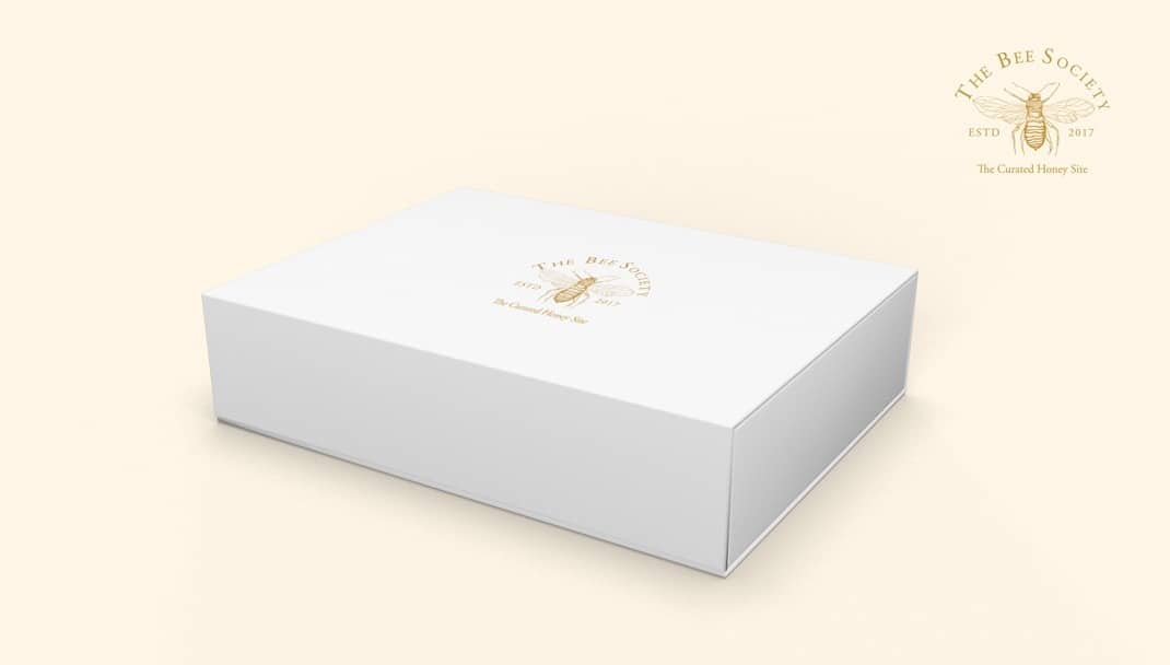 The closed packaging design created for The Bee Society.