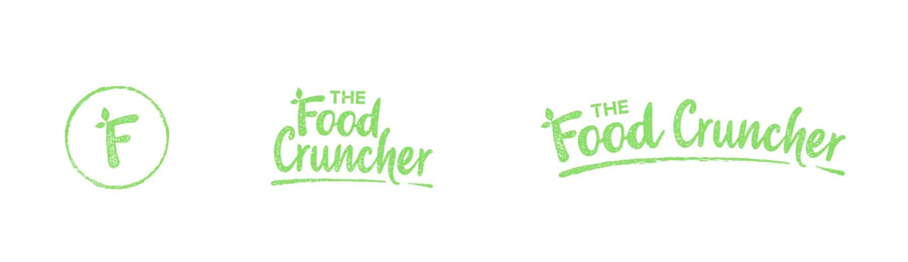 Logo variations for The Food Cruncher.
