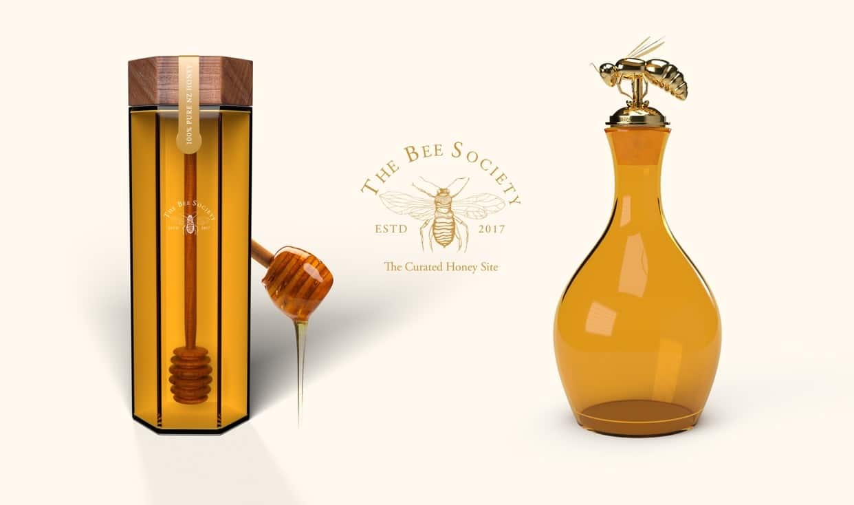 The main project image for The Bee Society jar and packaging design project.