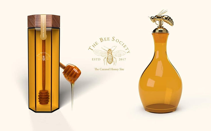 The main project image for The Bee Society jar and packaging design project.
