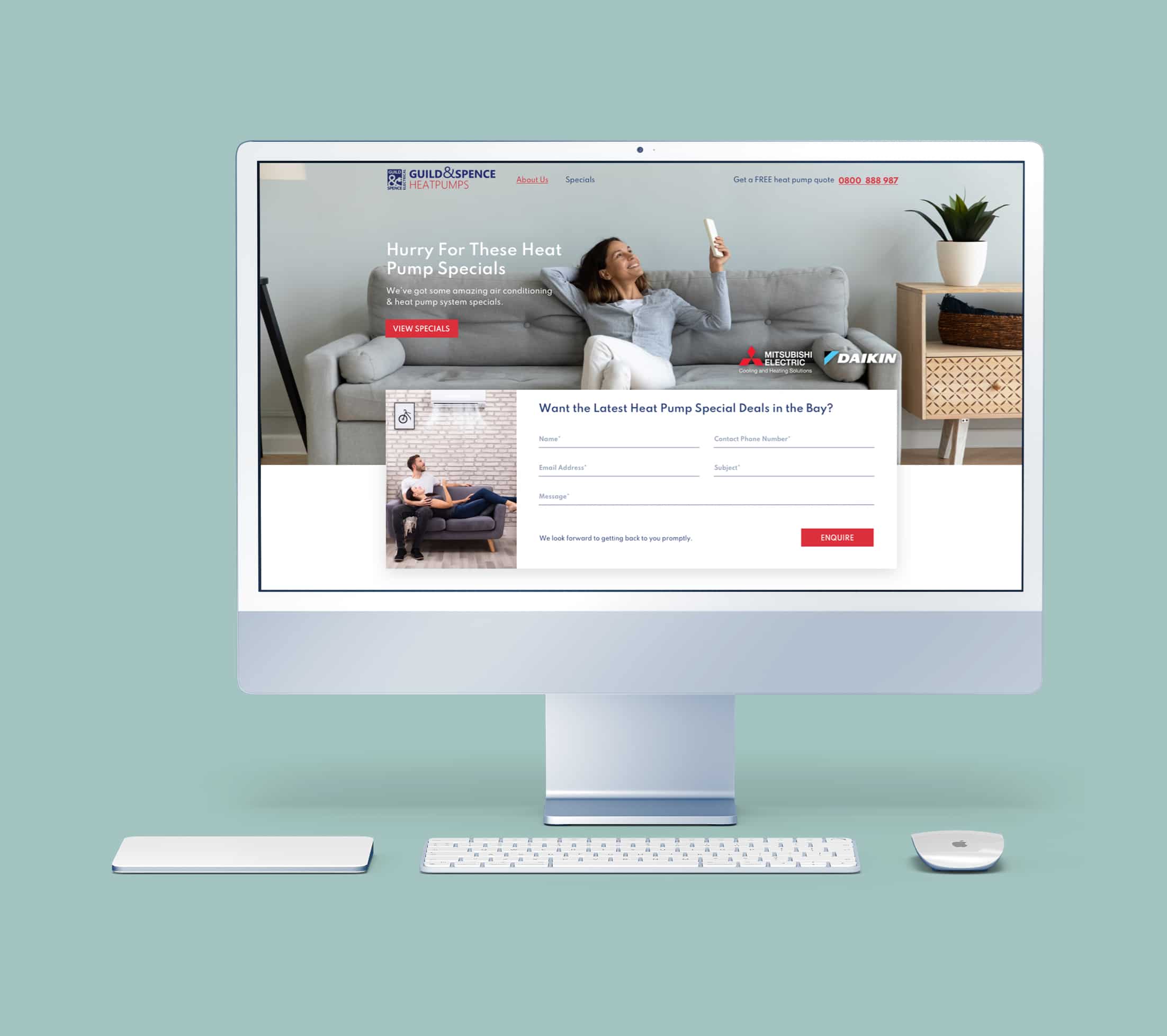 The landing page built for the Guild & Spence Electrical campaign.