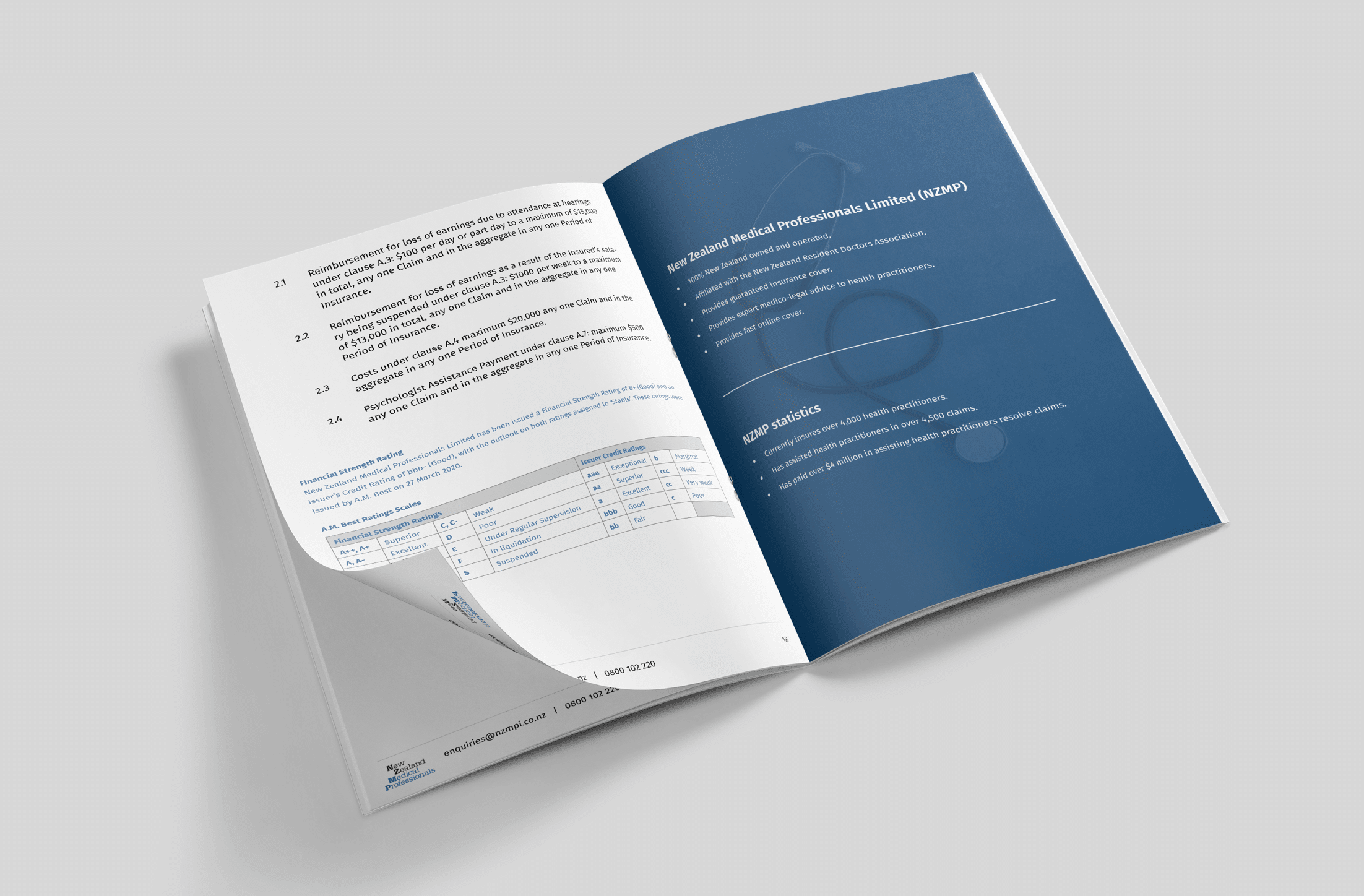 Inside pages of the printed material created for NZMPI.