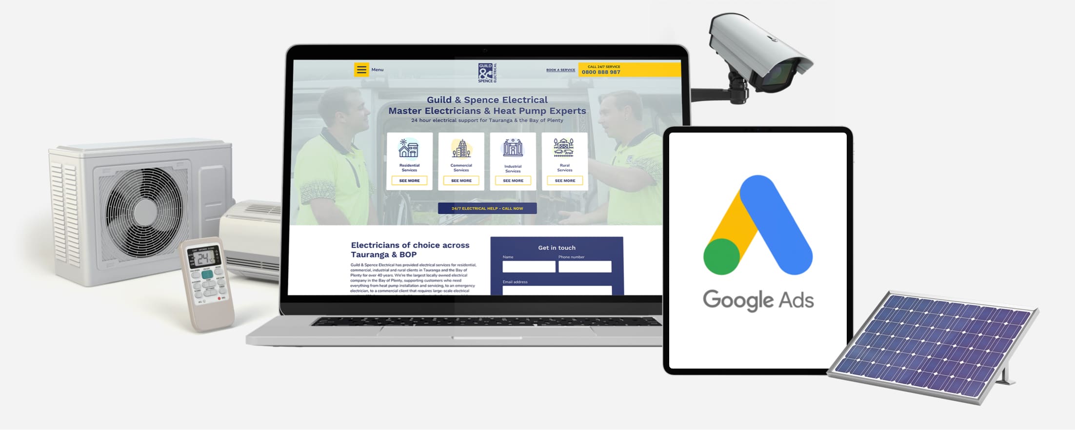 Campaign and search material created for Guild & Spence Electrical.