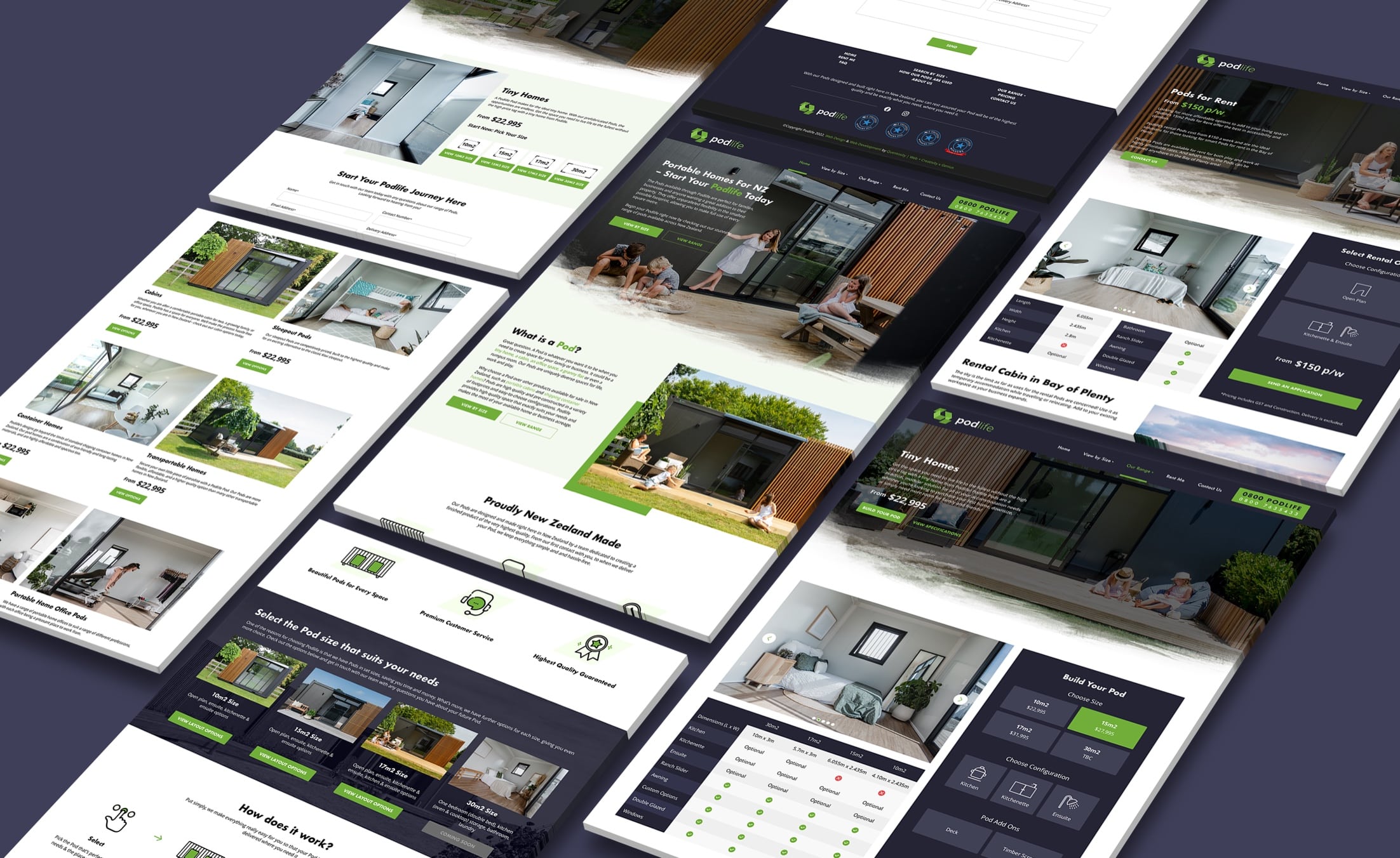 Further view of the website built for Podlife.