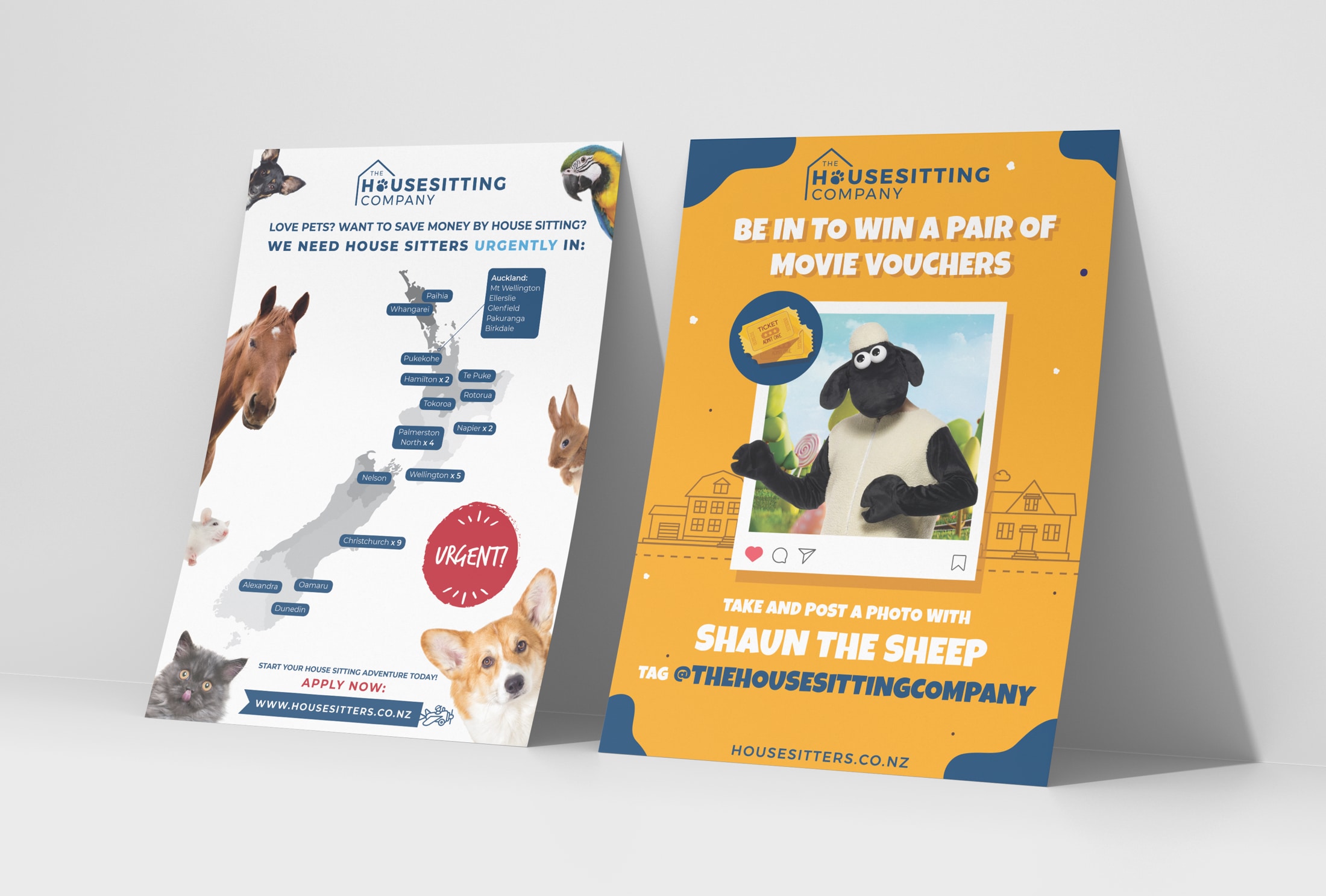 Posters designed for The Housesitting Company.