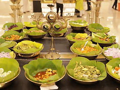 Salad spread on banana leaf – Namma Meenambiga Caterers, Chennai