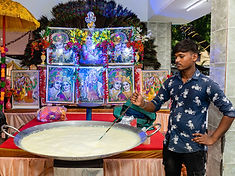 Hot milk, simmered live in the kadai – Namma Meenambiga Caterers, Chennai