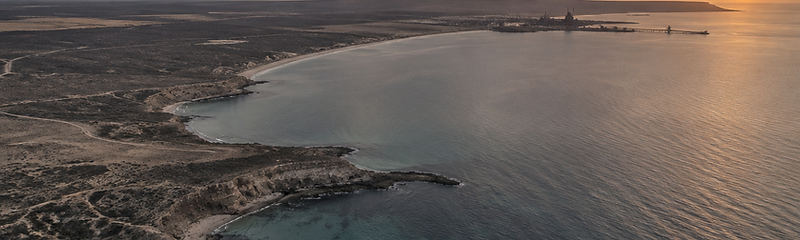 The Eyre Peninsula coastline near Whyalla at dusk