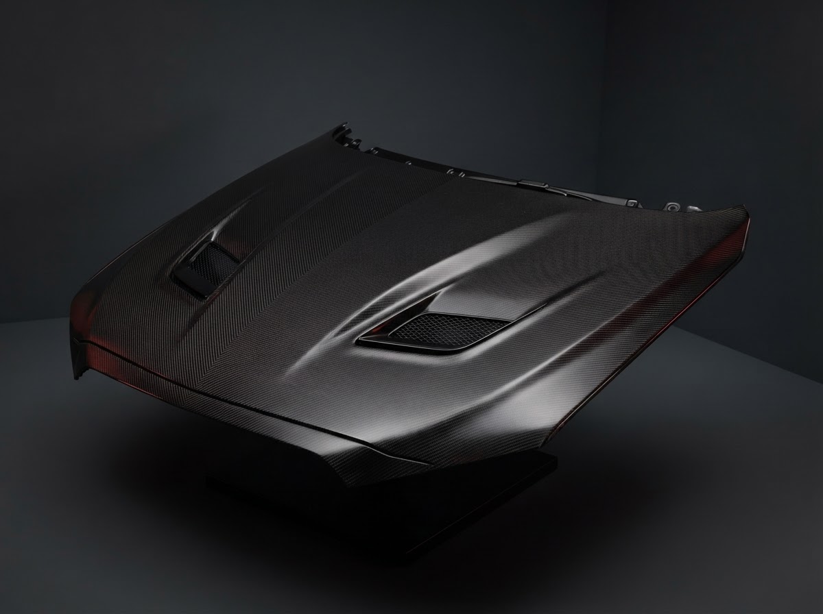 Peça automotiva premium em fibra de carbono