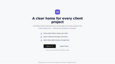 Client Dock template preview