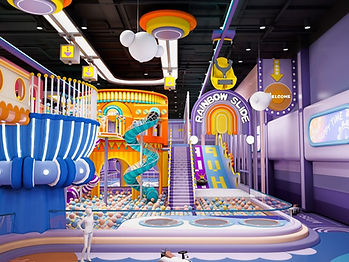 Artist's impression of the rainbow slides and ball pit at The Play Museum