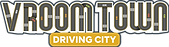 VroomTown Driving City logo (white)