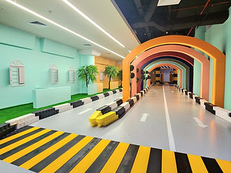 The rainbow tunnel road at VroomTown Singapore