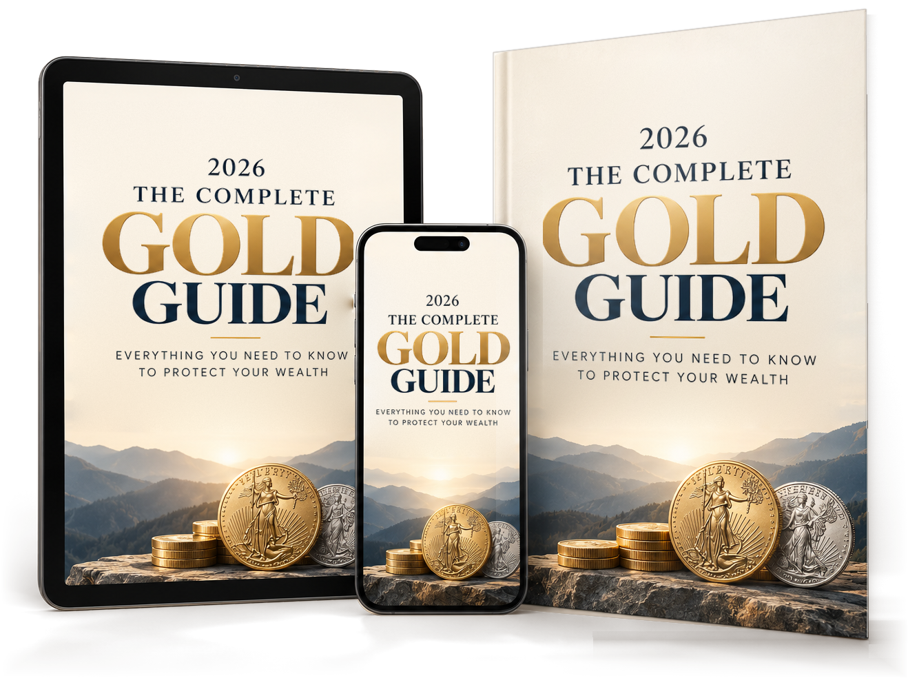 The 2026 Complete Gold Guide from Bedrock Savings Report on tablet, phone and print