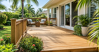 Illustrative wood deck for deck cleaning in DeLand, FL