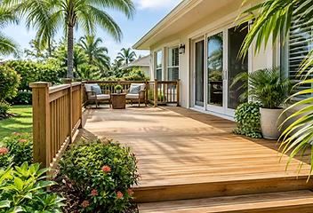 Illustrative wood deck for deck cleaning in DeLand, FL