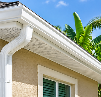Illustrative gutter and soffit for exterior gutter cleaning in DeLand, FL
